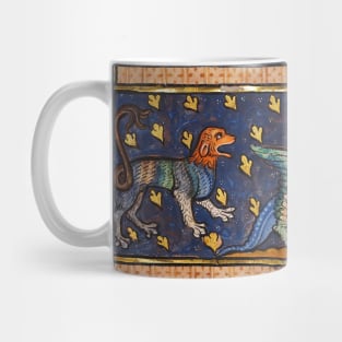 THE LION AND DRAGON Medieval Bestiary Mug